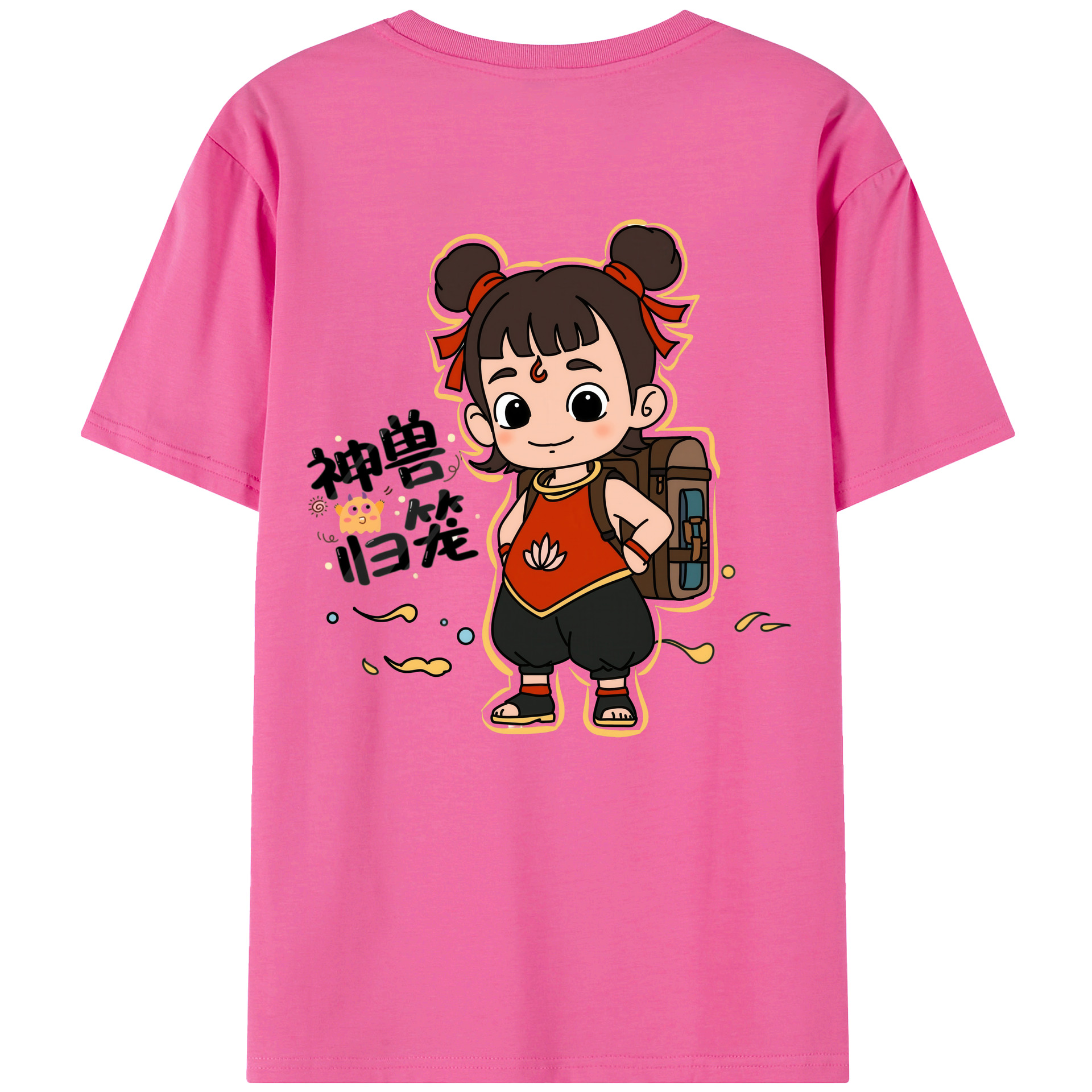 （画像用） Ne Zha 2 ナタ 魔童の大暴れ レディース半袖Tシャツ(バックプリント)